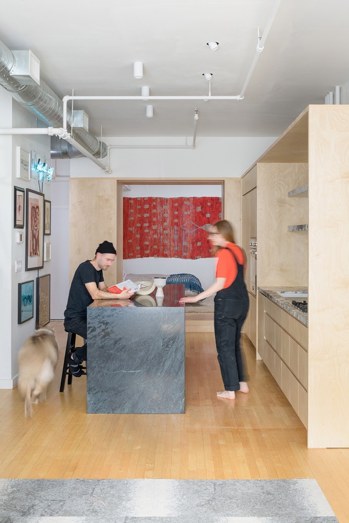 Eclectic Brooklyn Loft With Plywood Cabinetry