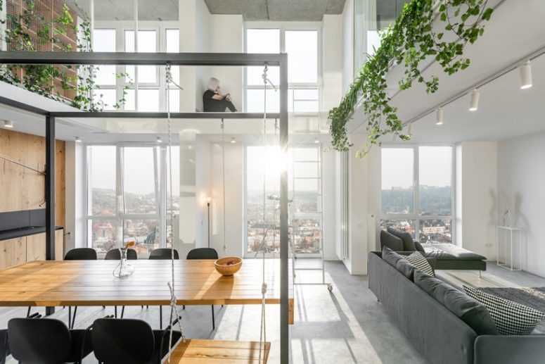 Contemporary Double Height Apartment With Natural Light DigsDigs