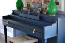 05 a vintage piano painted classic blue and accented with crystal knobs will add a vintage yet trendy touch