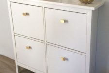 13 update a simple IKEA Hemnes shoe cabinet with stylish geometric pulls liek these ones for a bright modern look