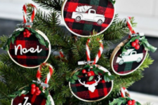 plaid ornaments are perfect for christmas decor