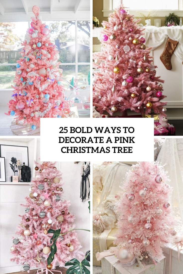 bold ways to decorate a pink christmas tree cover