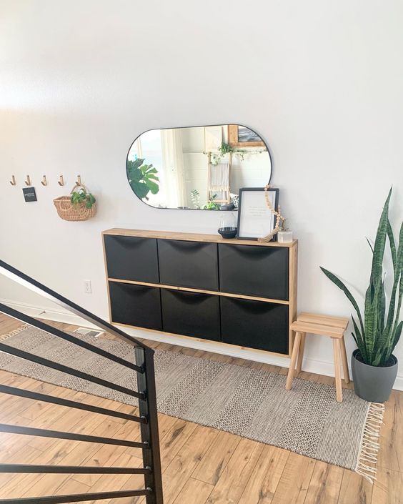 A classy tall shoe cabinet to fit small entryways - IKEA Hackers