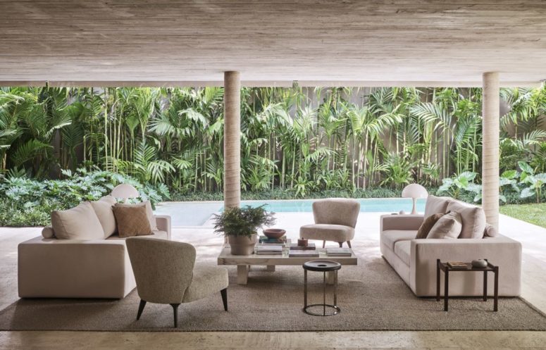 The social areas are gathered on the ground floor where they enjoy a direct connection to the pool and garden The social areas are gathered on the ground floor where they enjoy a direct connection to the pool and garden