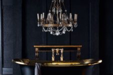 28 a luxurious vintage bathtub in black and gold is a stunning idea for every bathroom
