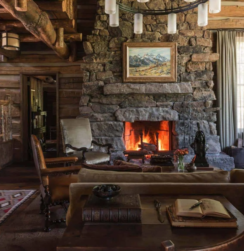 26 Stone Fireplaces For Ultimate, Log Home Stone Fireplace Pictures