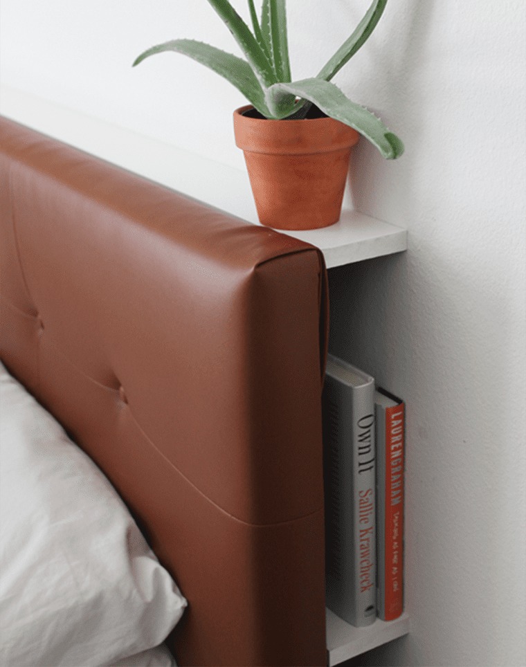 Ikea bed sales leather headboard