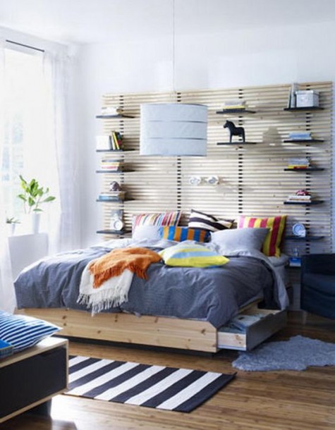 Ikea headboard store with shelves