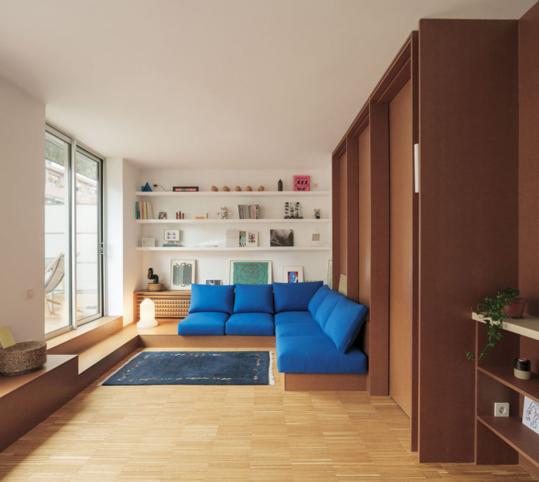 Modern Attic Apartment With Built-In Furniture
