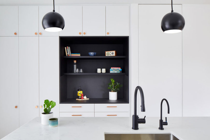 a cool black and white kitchen design