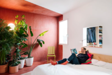 a cool color block bedroom design