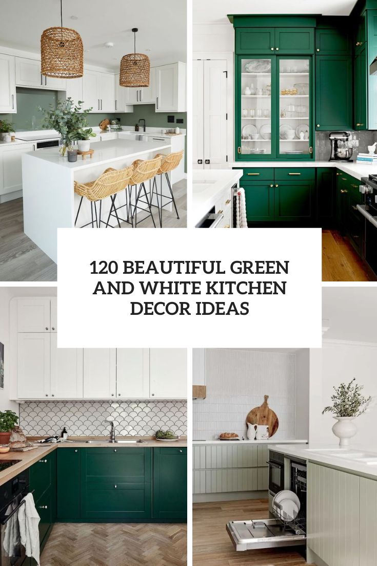 beautiful green and white kitchen decor ideas cover