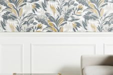 13 spruce up a neutral space with some bolder botanical wallpaper to make it brighter and catchier