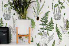 14 pair your botanical wallpaper with potted greenery and plants to make the space feel even more outdoorsy