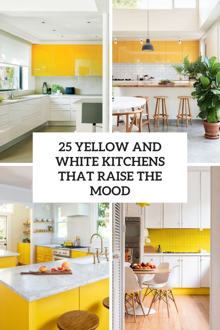 yellow and white kitchens that raise the mood cover