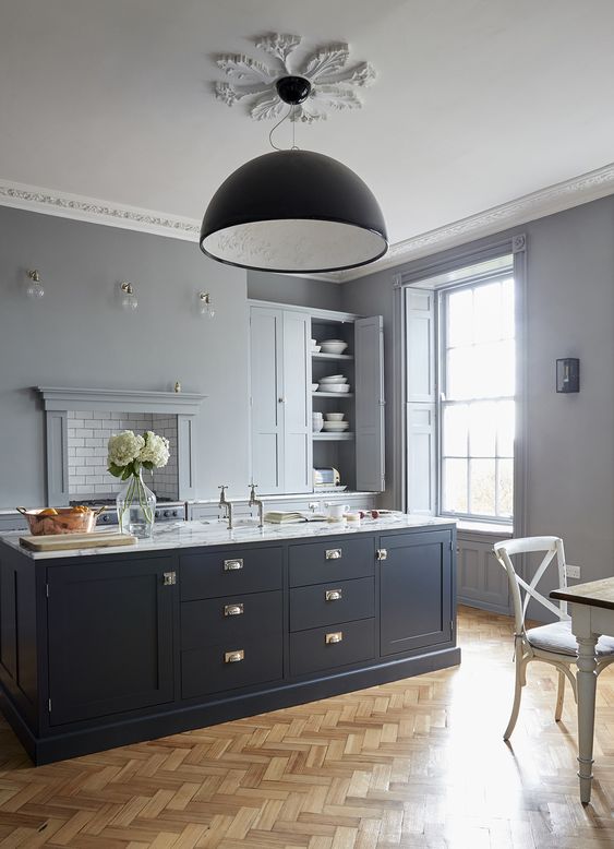 Grey cabinets with grey walls discount