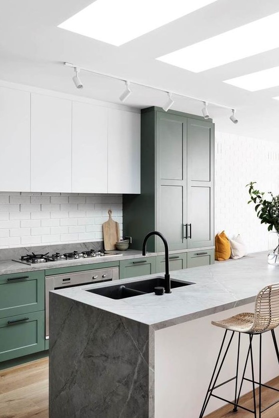 50 Stylish And Welcoming Sage Green Kitchens - DigsDigs