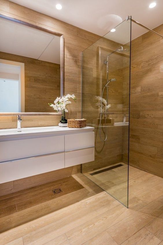Wood Look Tile Ideas For Bathrooms, Wood Tile Around Bathtub Surround