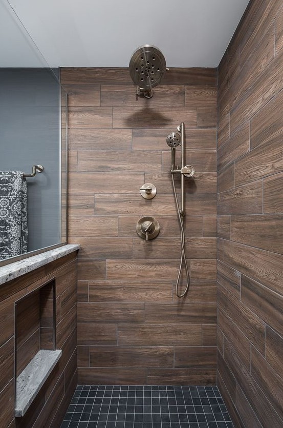 75 Trendy Wood Look Tile Ideas For Bathrooms - DigsDigs