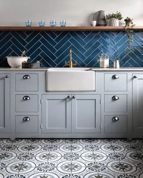 46 Blue And Grey Kitchen Designs That Inspire - DigsDigs