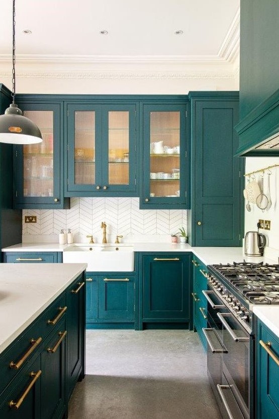 Teal Kitchen White Cabinets | Cabinets Matttroy