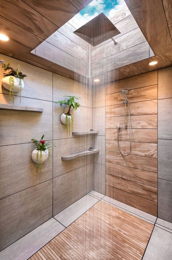 Wood shower on sale