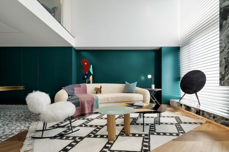 This contemporary apartment in China was created by a designer for himself and it shows off all his unique personality
