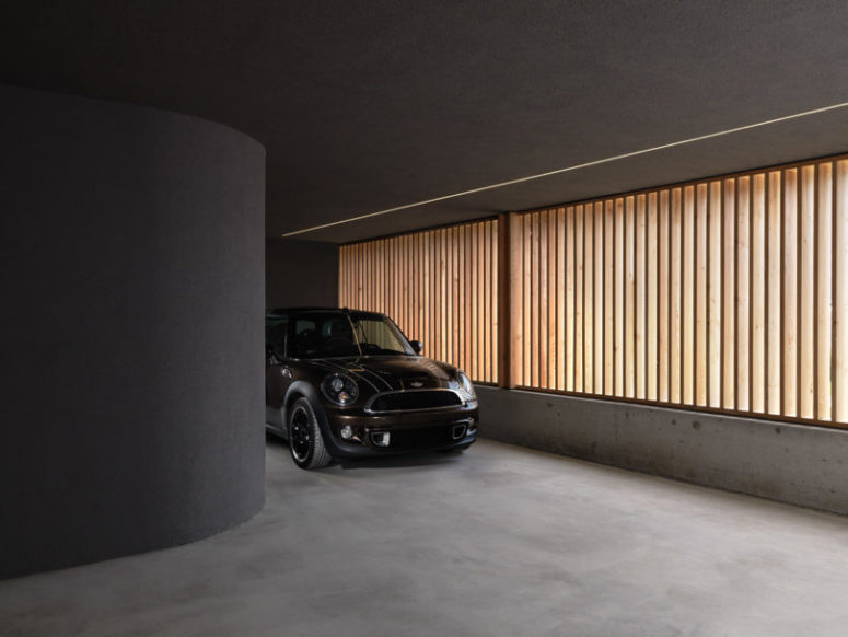 a built-in garage
