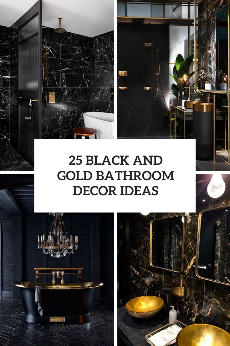 25 black and gold bathroom decor ideas