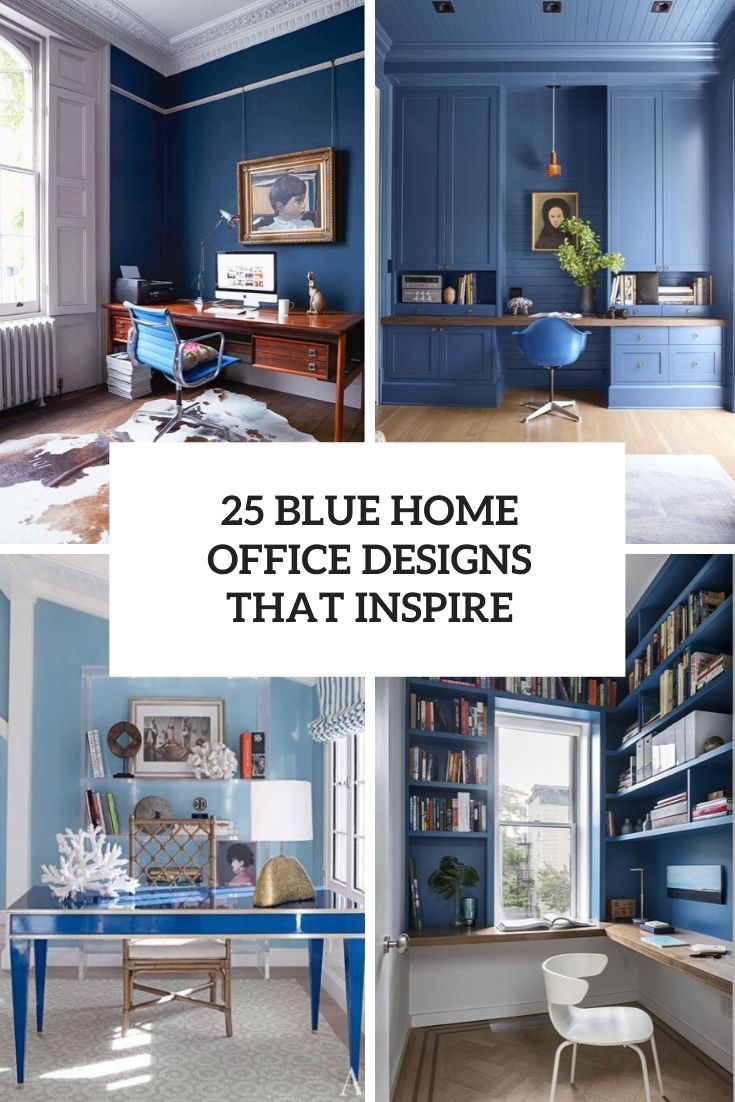 25 Blue Home Office Designs That Inspire - DigsDigs