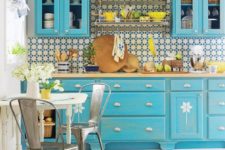 a pastel blue kitchen design