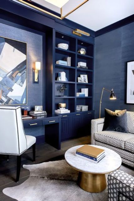 25 Blue Home Office Designs That Inspire - DigsDigs