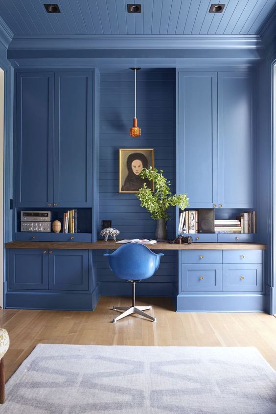 25 Blue Home Office Designs That Inspire - DigsDigs