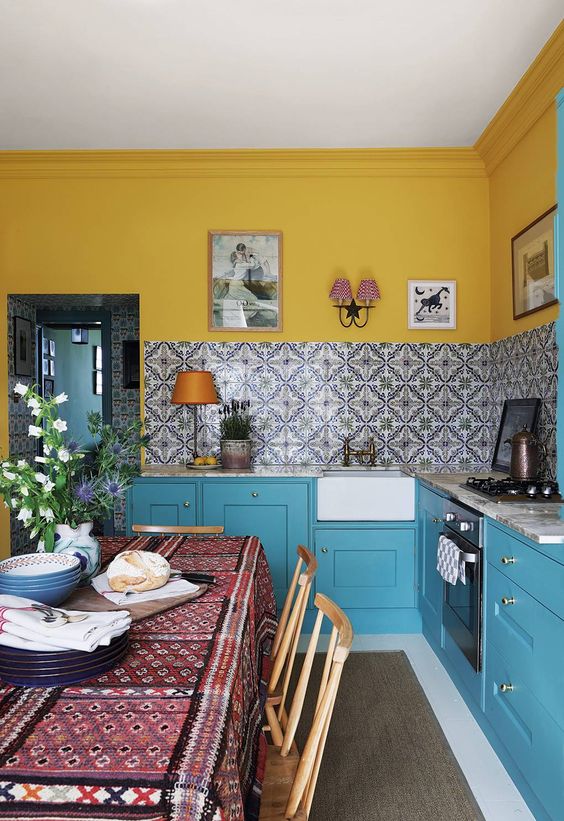 Wall Blue Kitchen Ideas