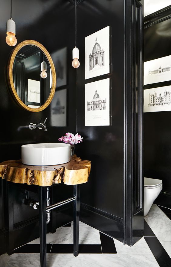 25 Black And Gold Bathroom Decor Ideas - DigsDigs