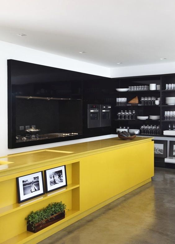 26 Bold Black And Yellow Kitchen Designs - DigsDigs