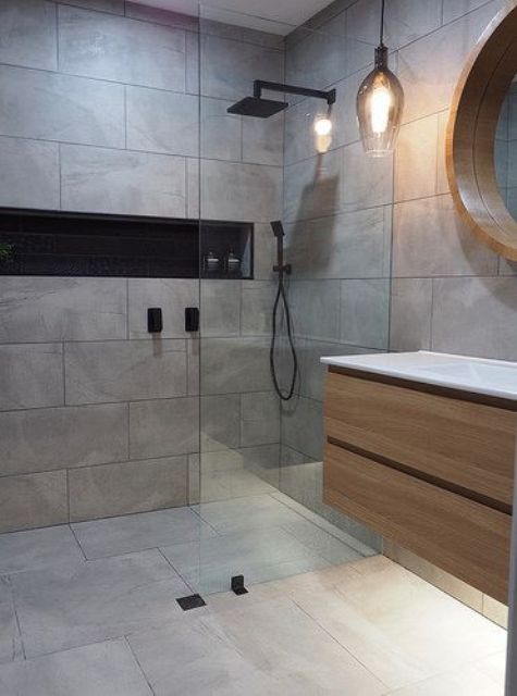 25 Trendy Grey Bathroom Designs