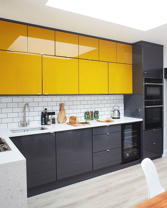 26 Bold Black And Yellow Kitchen Designs - DigsDigs