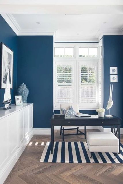 25 Blue Home Office Designs That Inspire - DigsDigs