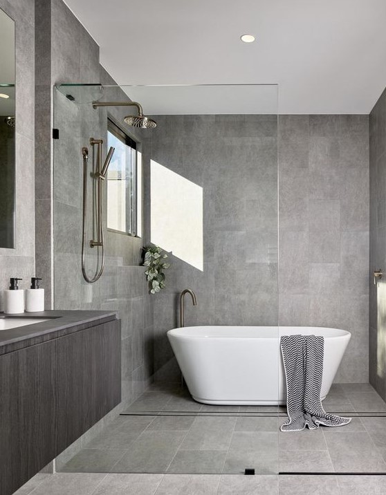 83 Trendy Grey Bathroom Designs - DigsDigs