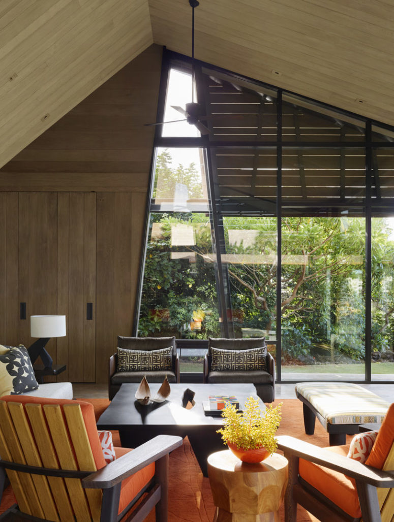 The glazings are placed strategically to enjoy the views, bring enough light and not to bring excessive sunlight to avoid overheating The glazings are placed strategically to enjoy the views, bring enough light and not to bring excessive sunlight to avoid overheating