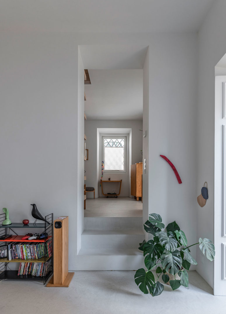 The townhouse was designed with respect to the past of the building