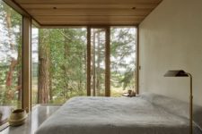 07 The bedroom shows off amazing views and simple modern furniture