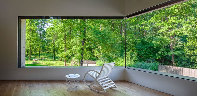 The views from the house are amazing and fresh, glazed walls allow a lot of greenery and much natural light