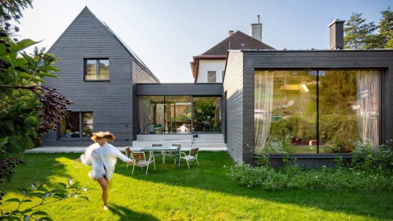 This gorgeous conetemporary home called House B is built around an old cottage with its charm