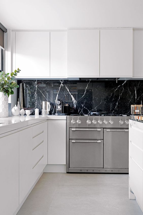 Kitchen Marble Design Black And White - Draw-shenanigan