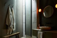 concrete bathroom looks quite modern