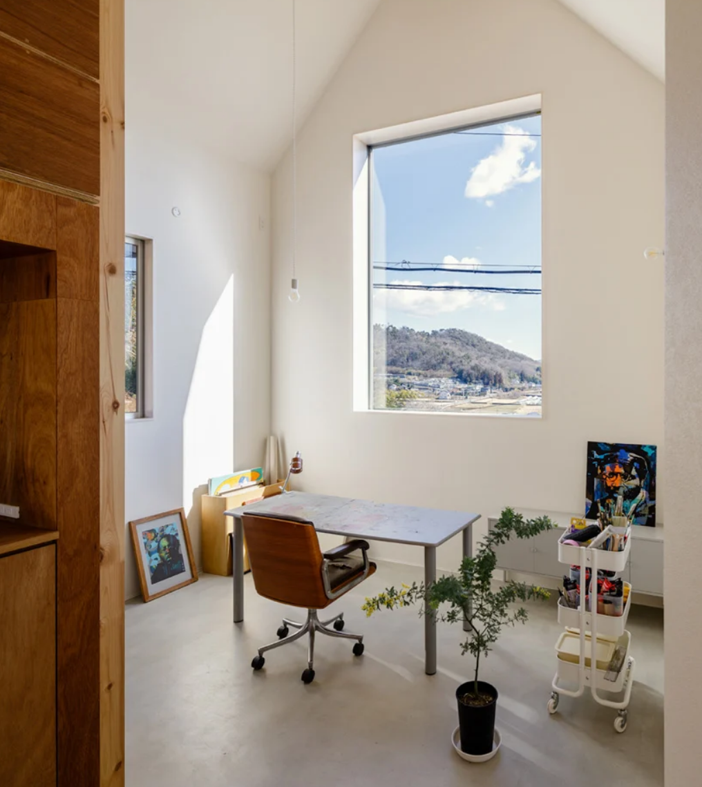 a small home office design with a view