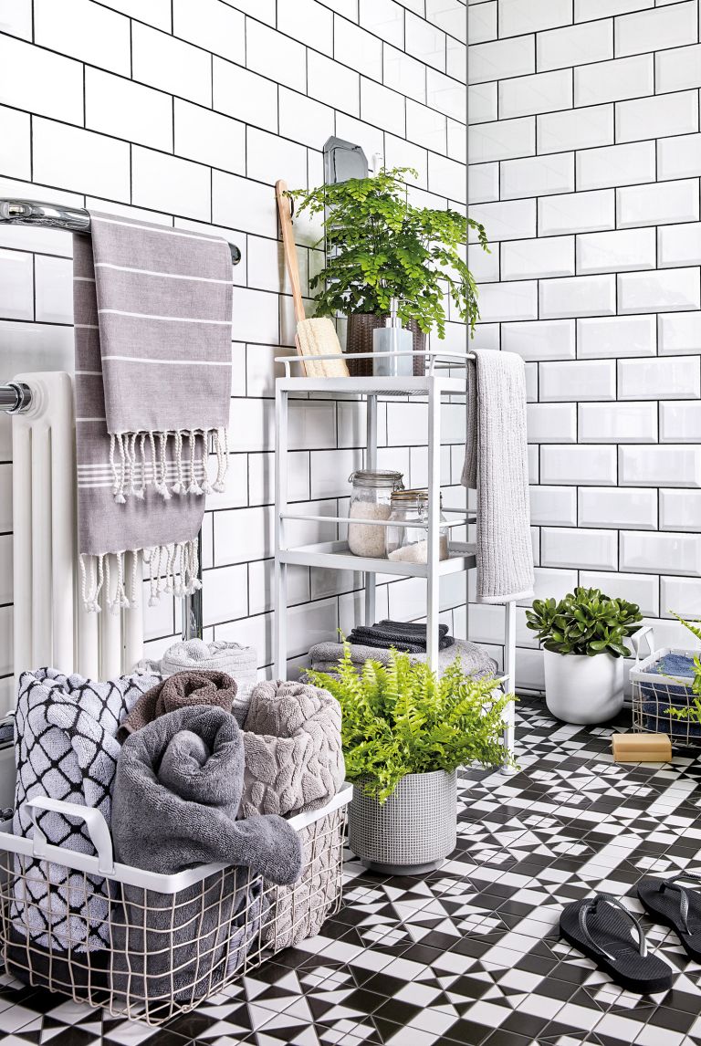 a mesh basket is a nice and comfortable storage piece for towels, you can place it anywhere you want