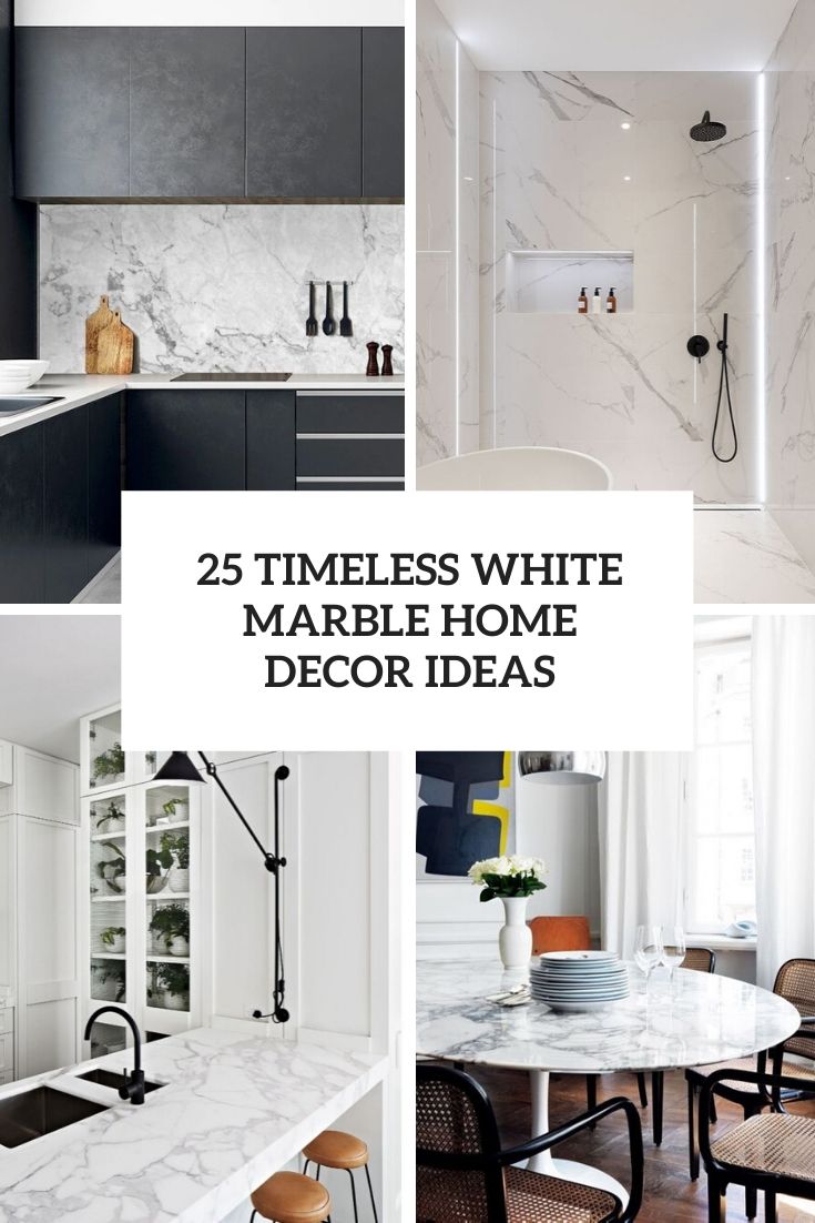 timeless white marble home decor ideas cover